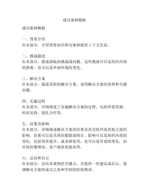 成功案例模板