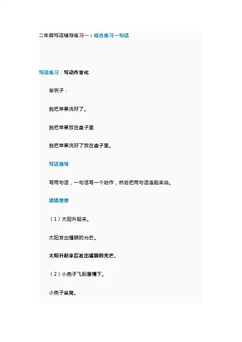二年级写话辅导练习一