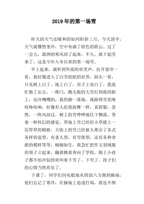 2019年的第一场雪