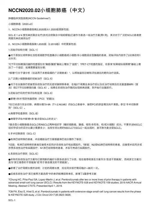 NCCN2020.02小细胞肺癌（中文）