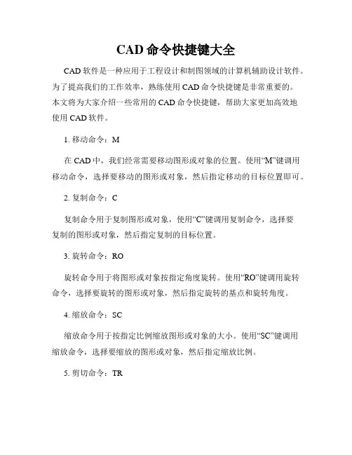 CAD命令快捷键大全