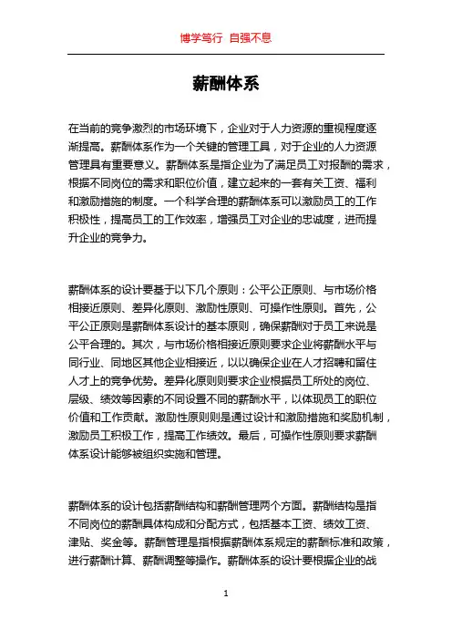 薪酬体系_精品文档