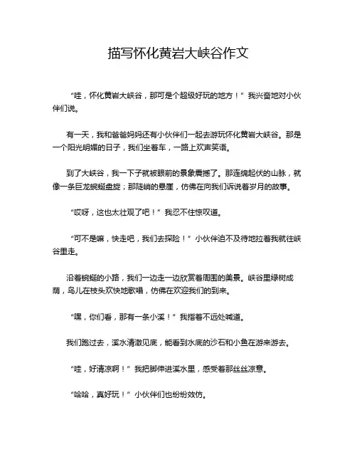 描写怀化黄岩大峡谷作文