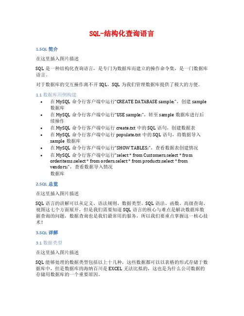 SQL-结构化查询语言