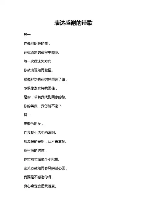 表达感谢的诗歌