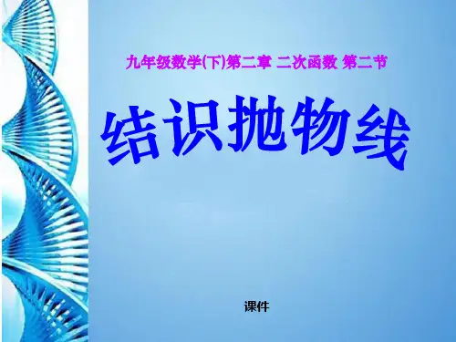 北师大版九年级下册数学《结识抛物线》二次函数说课教学课件复习