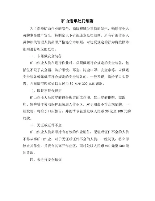 矿山违章处罚细则