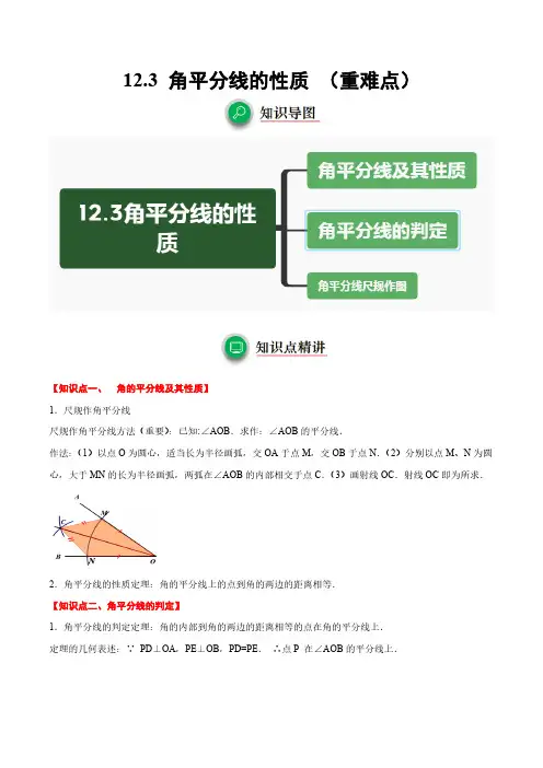 12.3 角平分线的性质(重难点突破)解析版 
