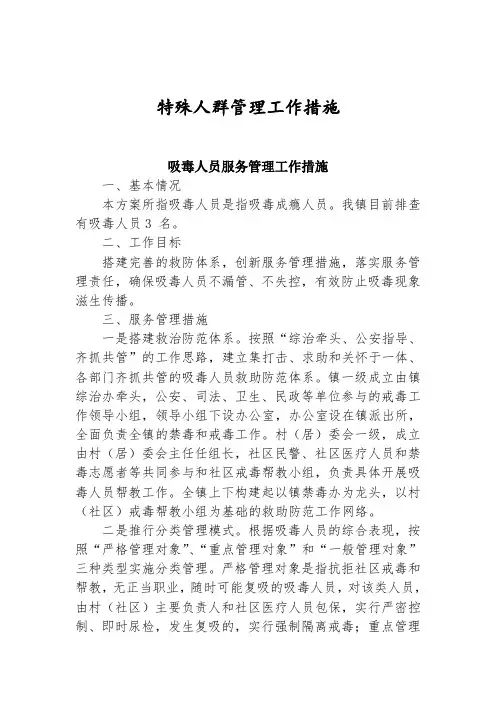特殊人群服务管理工作措施.