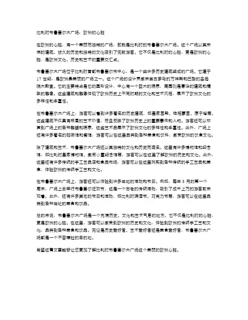 比利时布鲁塞尔大广场：欧洲的心脏