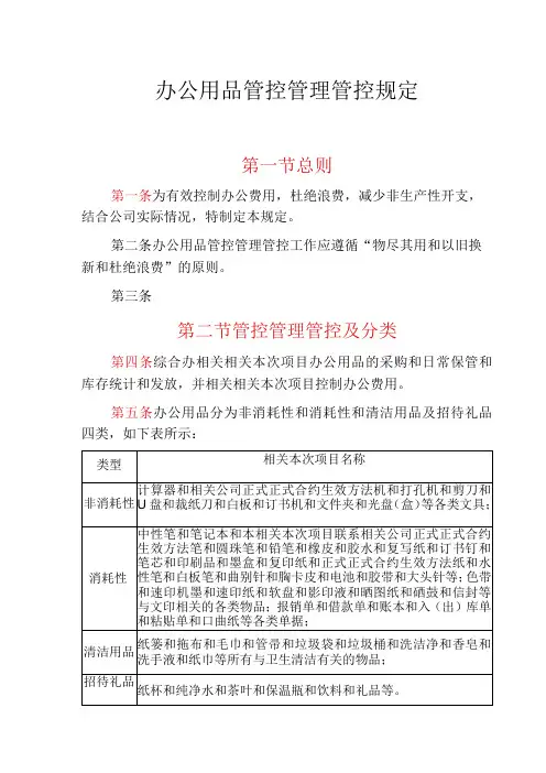 办公用品管理制度 2