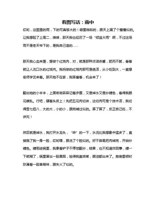作文《看图写话：雨中》