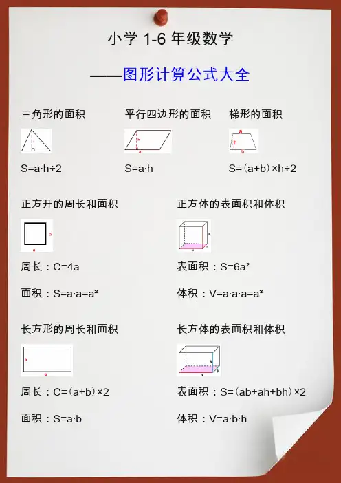 小学数学图形计算公式大全