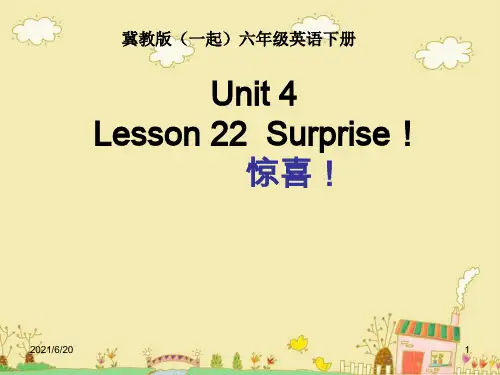 冀教版六年级英语下册Lesson 22 Surprise课件