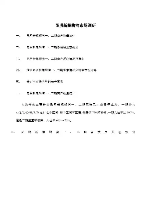 昆明新螺蛳湾市场调研报告
