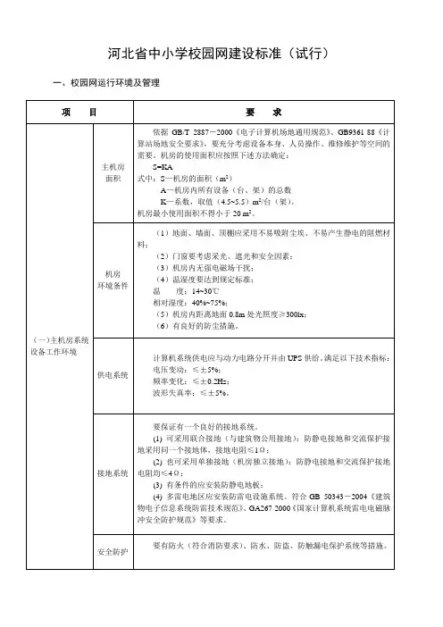 校园网、计算机教室、多媒体教室建设标准(试行)