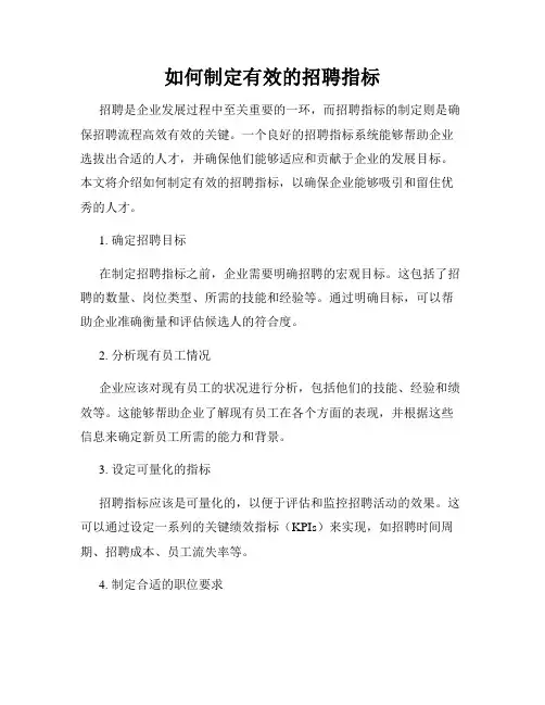 如何制定有效的招聘指标