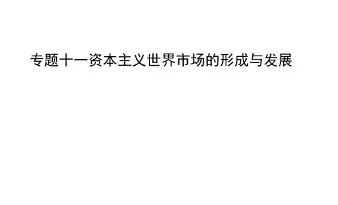 (浙江专用)高考历史二轮专题复习世界古代文明和近代文明专题十一资本主义世界市场的形成与发展课件