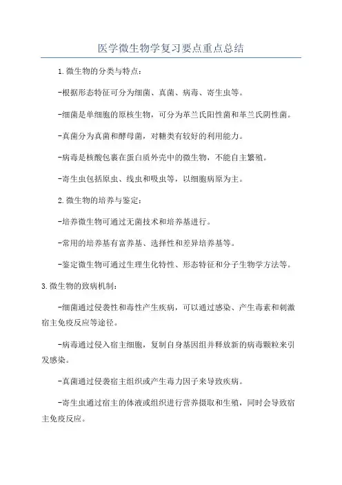 医学微生物学复习要点重点总结