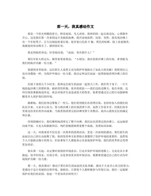 那一天,我真感动作文