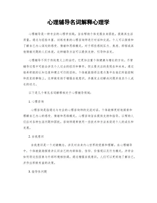 心理辅导名词解释心理学