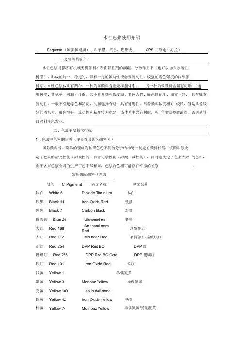 水性色浆使用介绍