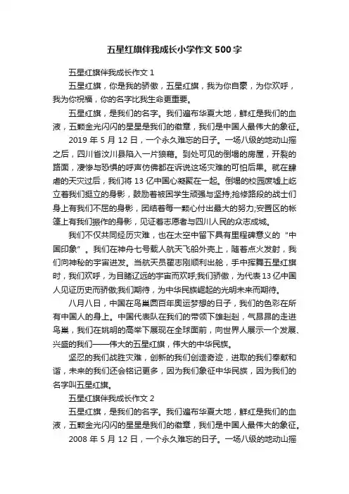 五星红旗伴我成长小学作文500字