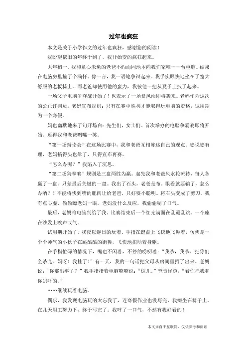 过年也疯狂_小学作文_1