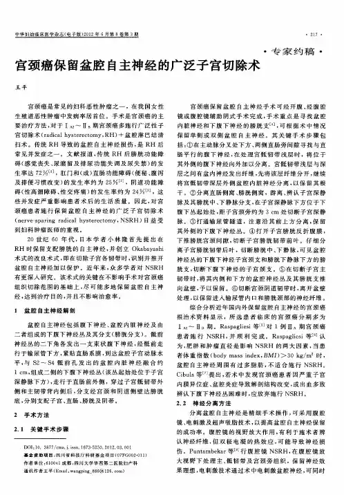 宫颈癌保留盆腔自主神经的广泛子宫切除术