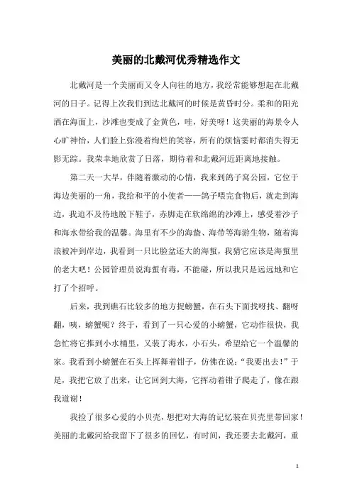 美丽的北戴河优秀精选作文