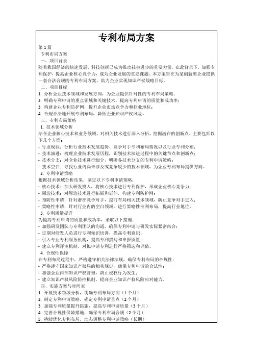 专利布局方案