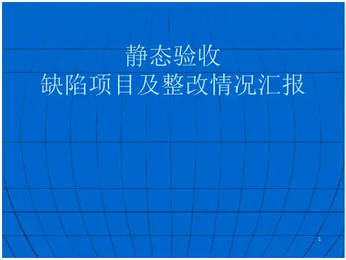 工务静态验收缺陷项目及整改情况汇报改