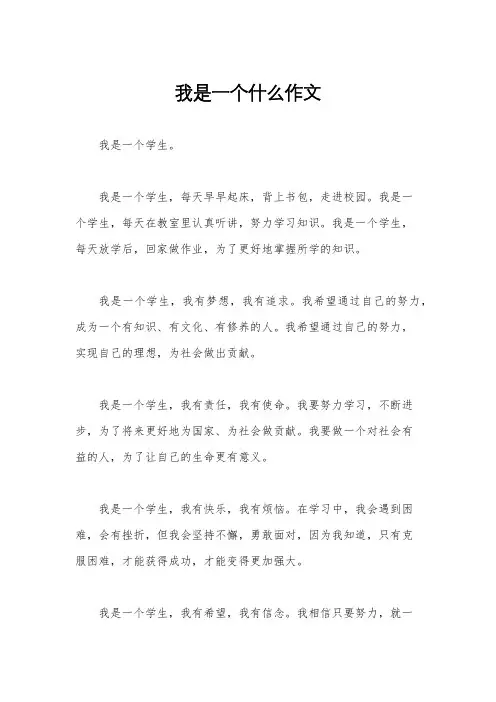 我是一个什么作文