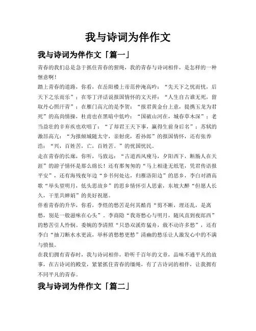 我与诗词为伴作文