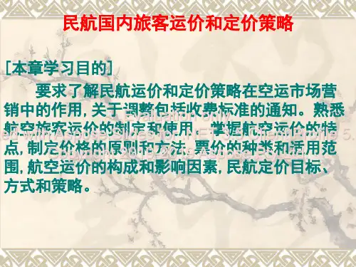 2019-民航国内旅客运价和定价策略-文档资料
