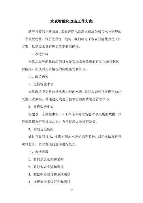 水表智能化改造工作方案