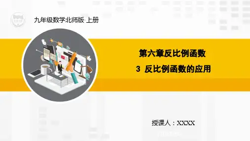 北师大版九年级数学上册精品教学课件6.3反比例函数的应用
