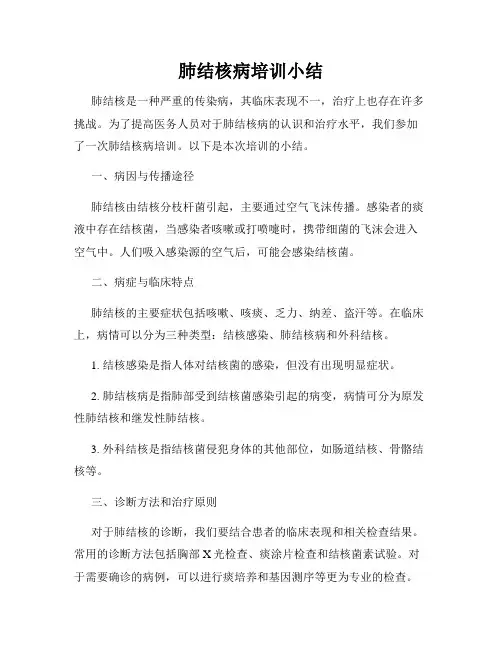 肺结核病培训小结
