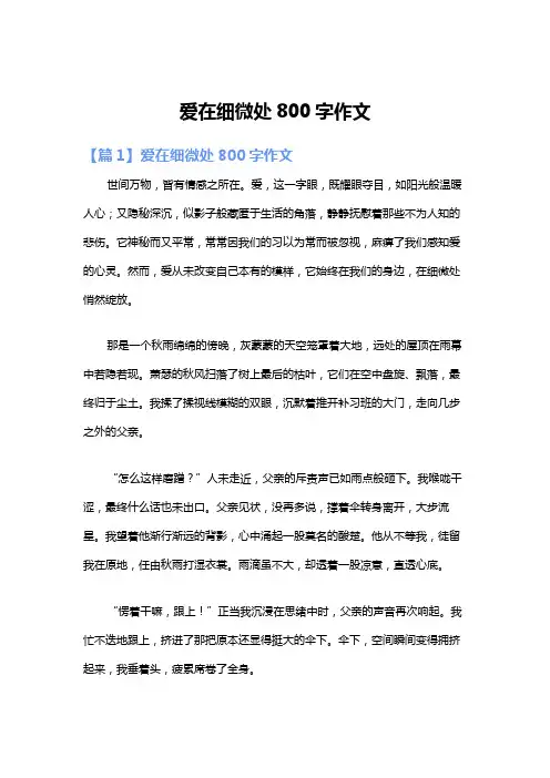 爱在细微处800字作文
