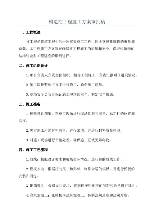 构造柱工程施工方案审批稿