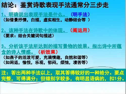 诗词鉴赏艺术手法习题与答案