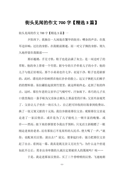街头见闻的作文700字【3篇】