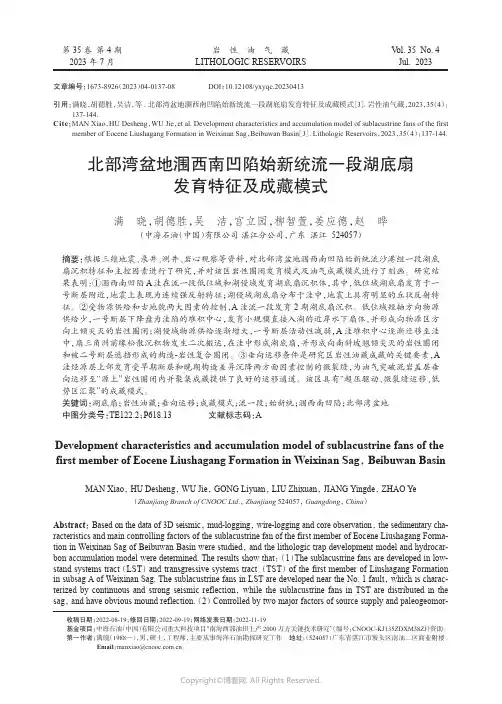 北部湾盆地洞西南凹陷始新统流一段湖底扇发育特征及成藏模式