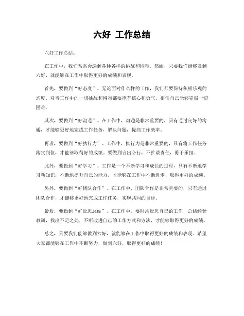六好 工作总结