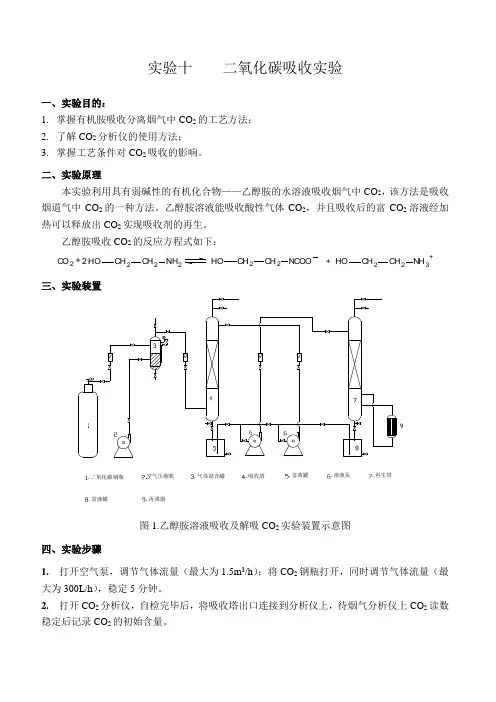 实验十CO2吸收专业实验讲义 - CO2分析