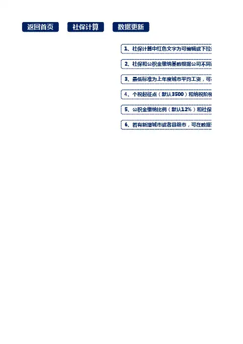 2020年社保计算五险一金计算excel电子表格带数据