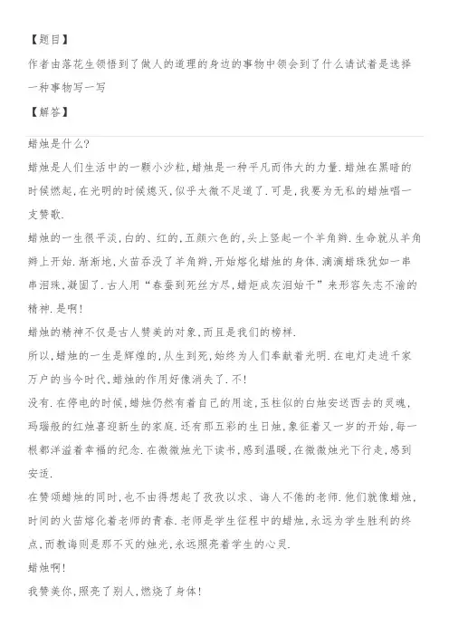 落花生领悟的道理