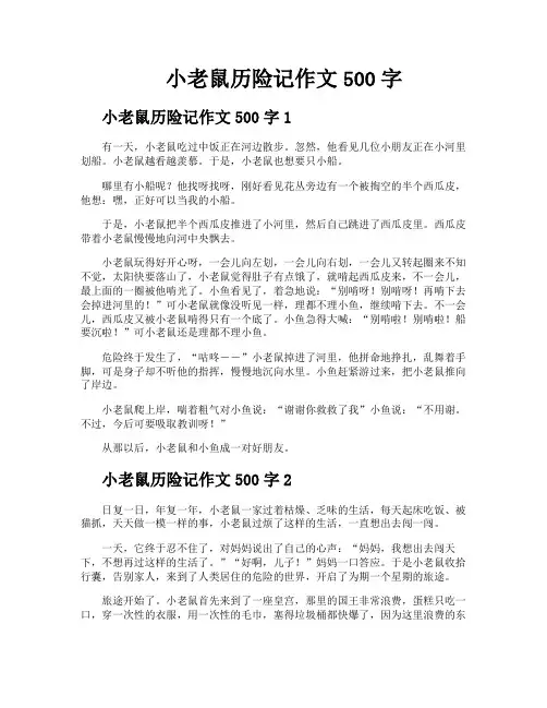 小老鼠历险记作文500字