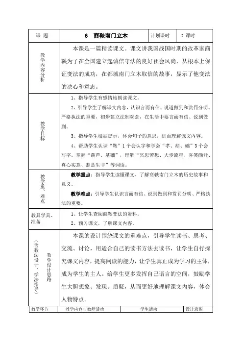 6商鞅南门立木