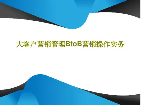 大客户营销管理BtoB营销操作实务PPT16页